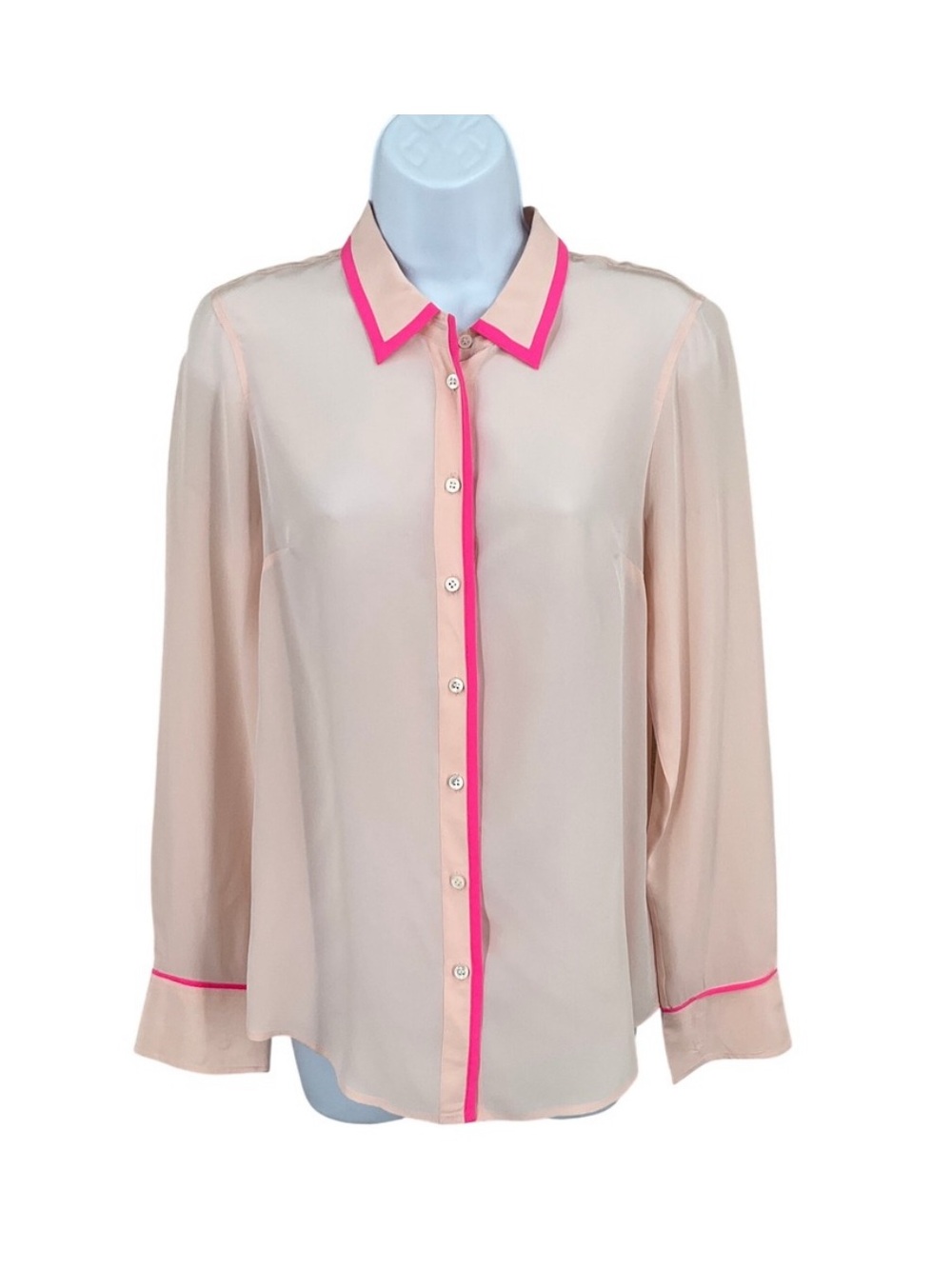 NWOT J.Crew Neon Piped Blythe Blouse Spring 2013